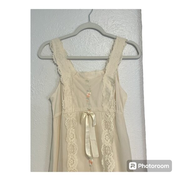 Vintage 1950s Shadowline Pale Yellow/Cream Long Gown Lingerie & Robe Size Small - Picture 7 of 12